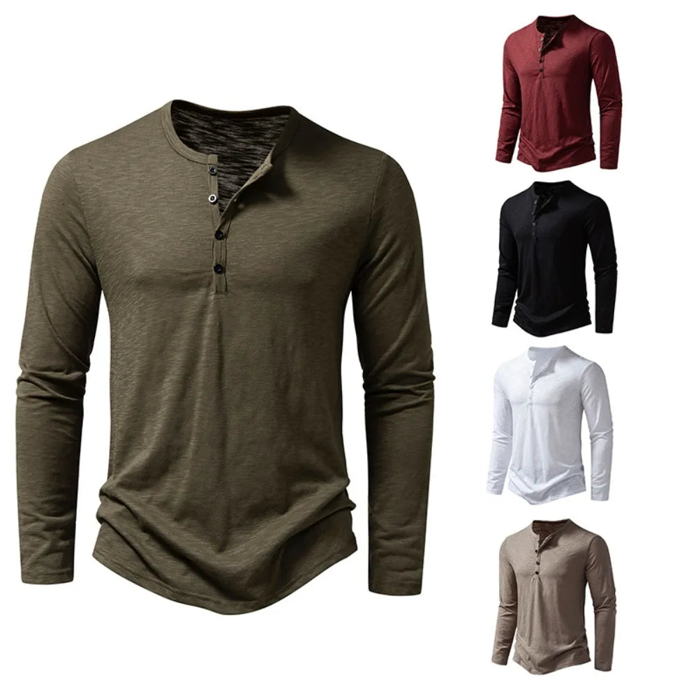 Men's Cotton Button Long Sleeve
