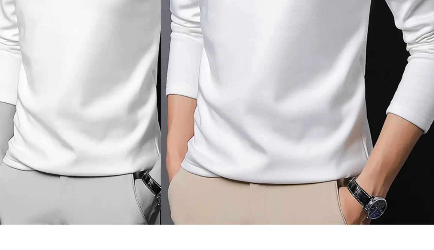 Men's Cotton Long Sleeved V-Neck