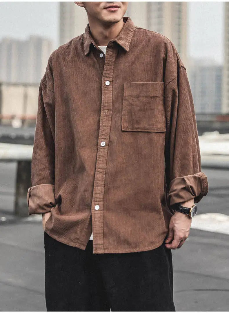Men's Corduroy Buttoned Shirt