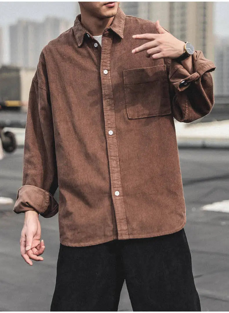 Men's Corduroy Buttoned Shirt