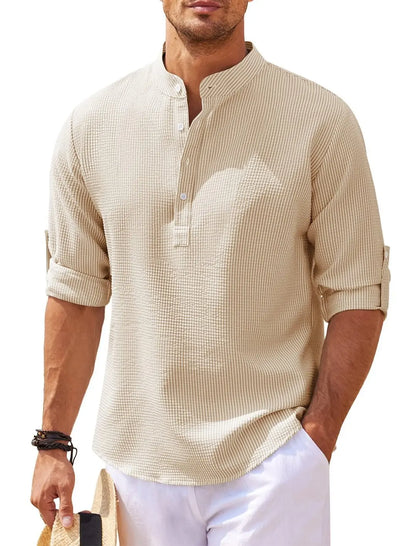 Men's Long-Sleeved Cotton Linen