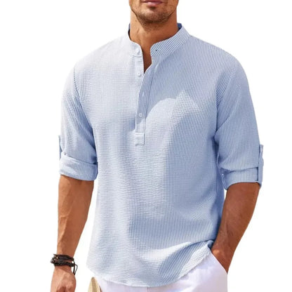 Men's Long-Sleeved Cotton Linen