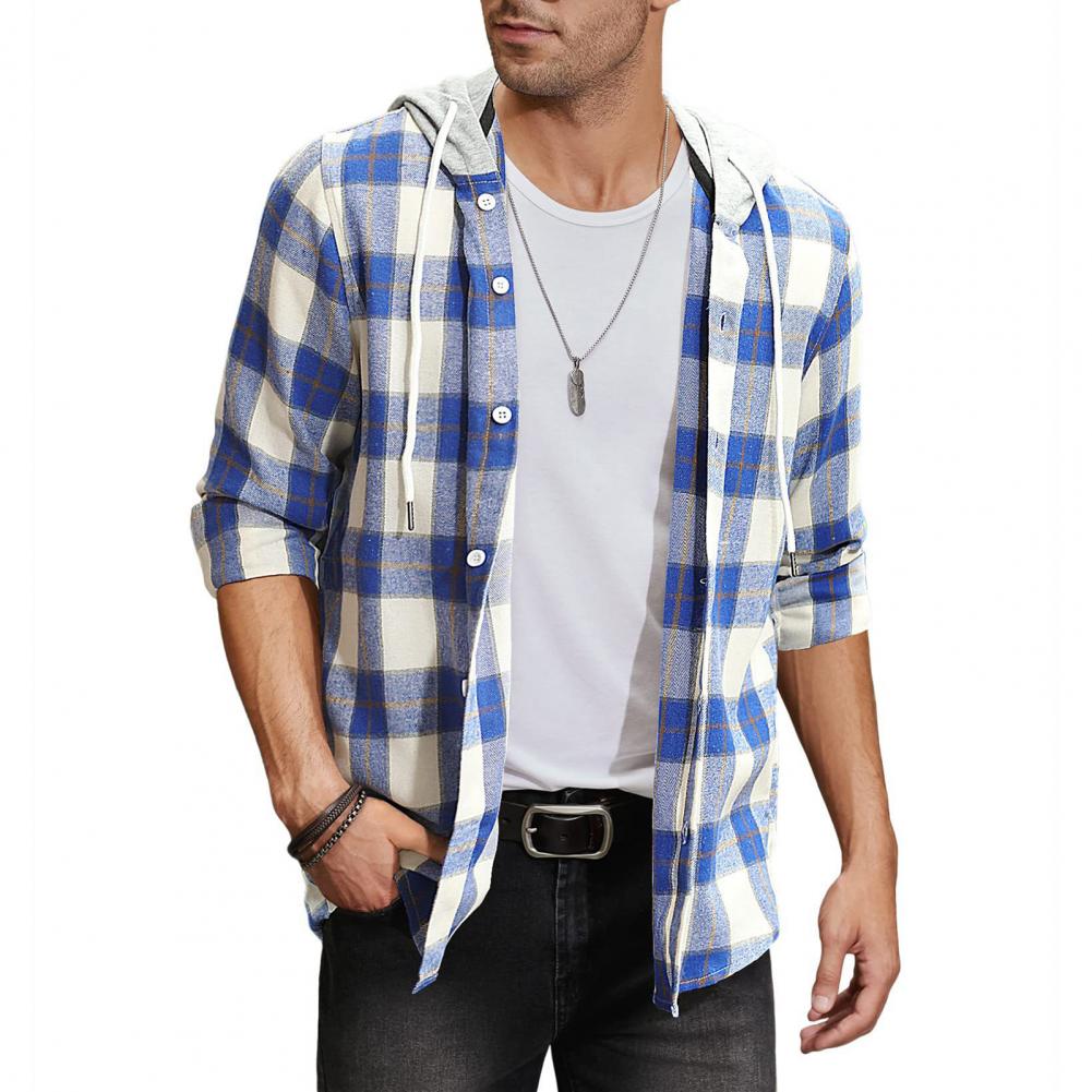 Men's Flannel Hooded Shirt