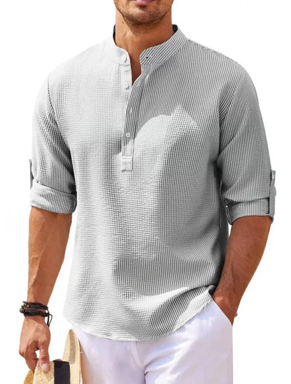 Men's Long-Sleeved Cotton Linen