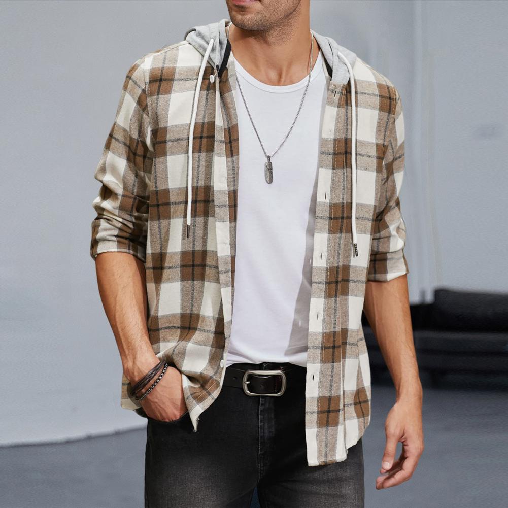 Men's Flannel Hooded Shirt