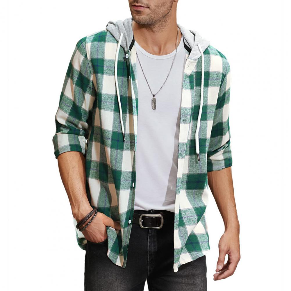 Men's Flannel Hooded Shirt