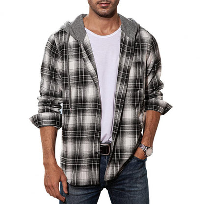 Men's Flannel Hooded Shirt