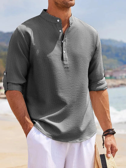 Men's Long-Sleeved Cotton Linen