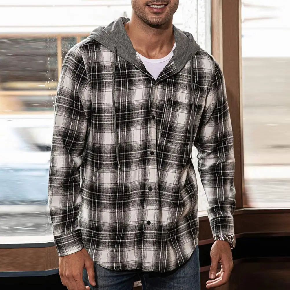 Men's Flannel Hooded Shirt