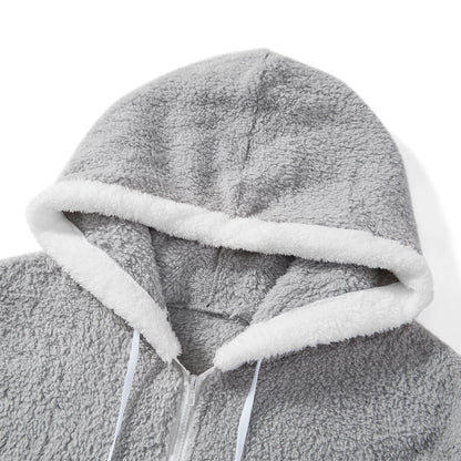 Casual Plush Zipper Hoodie