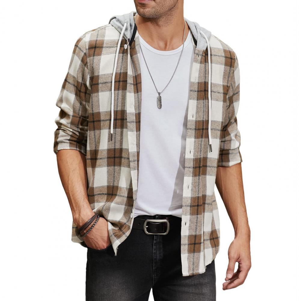 Men's Flannel Hooded Shirt